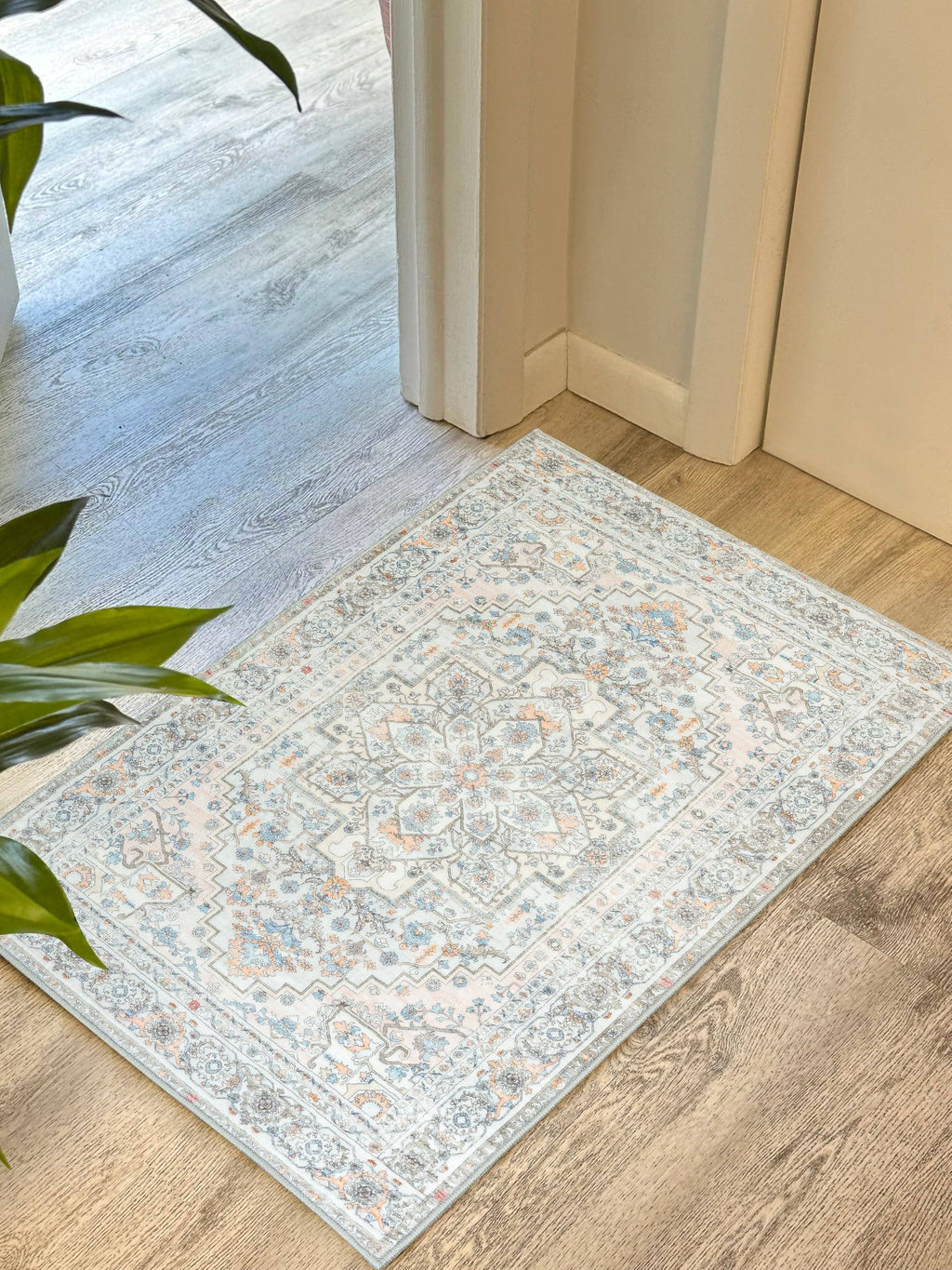 Area Rug Washable Non Slip Rubber Backing Boho Foldable Rugs