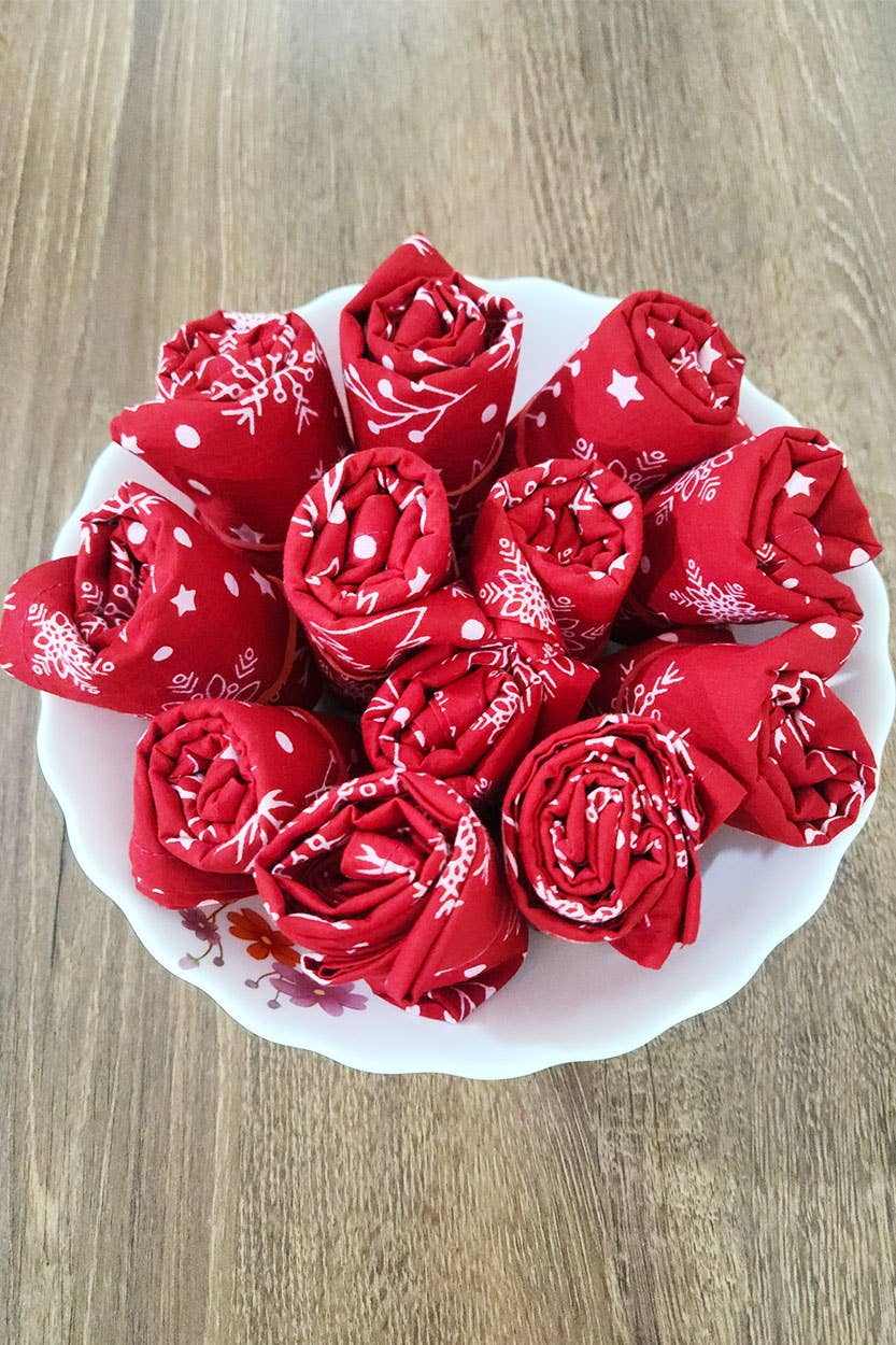 Red Holiday Napkins, Set of 6