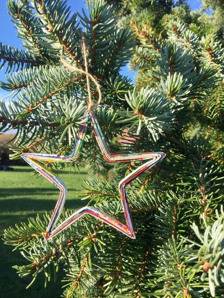 Hollow Star Christmas Ornament - Recycled Paper