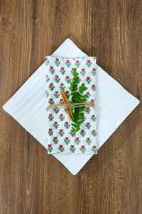 White Holiday Napkins, Set of 6