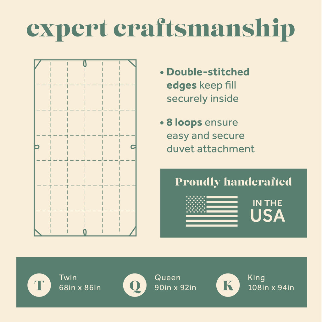 European Goose Down White Comforter - Egyptian Cotton Cover, With Corner Tabs- Made in the USA