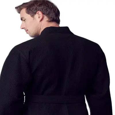 Waffle Kimono Spa Bathrobe for Men -  Absorbent, Lightweight