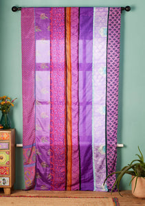 Recycled Sari Curtain Panel - Purple