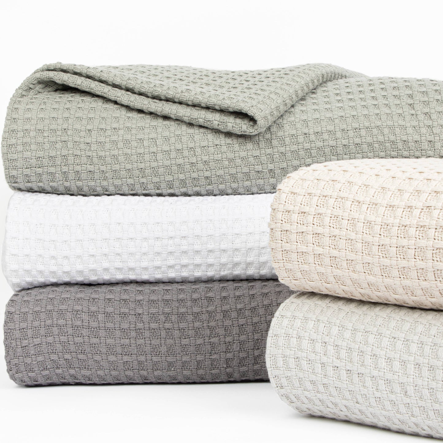 Waffle Weave Luxury Bed Blankets, Soft, Size & Color Options