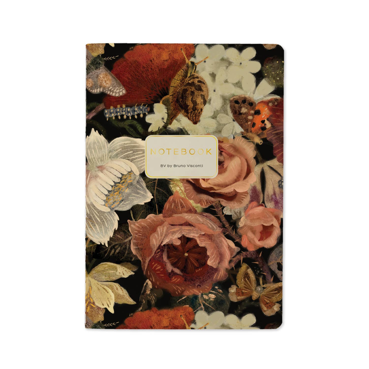 Floral notebook with Floral design on a white background