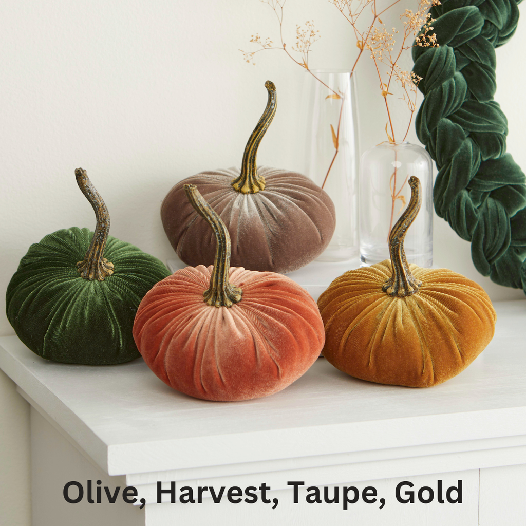 Pumpkin Small  Velvet Fall Decor Gift for New Apartment Best