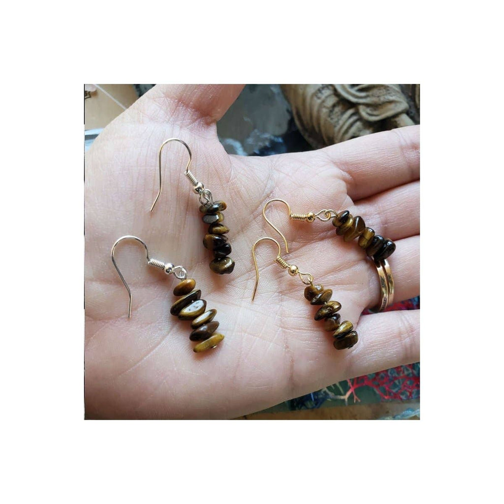 Crystal Earrings ,Stacked Stone Drop Earrings Bohemian Style