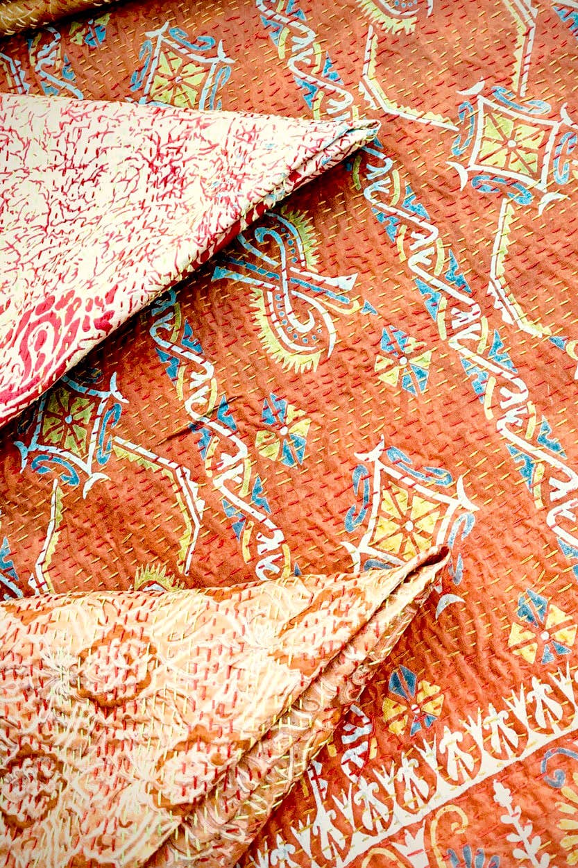 Silk Kantha Square Scarves