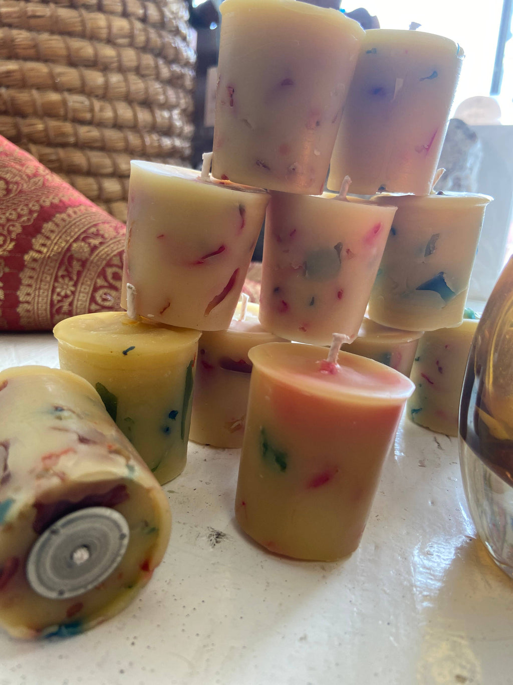 Rainbow Beeswax Votives!