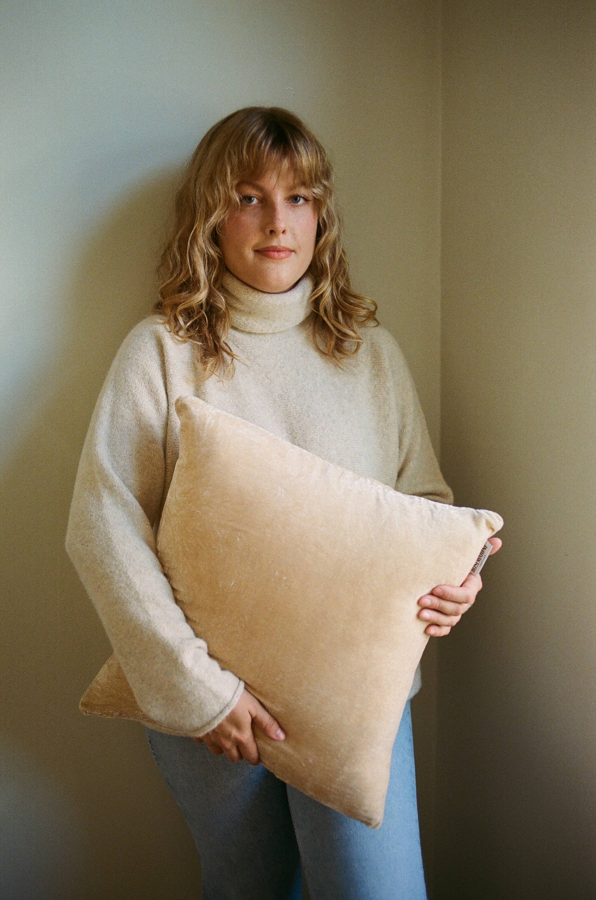 Sand Plant Dyed Silk Velvet Pillow Sham | sustainably made