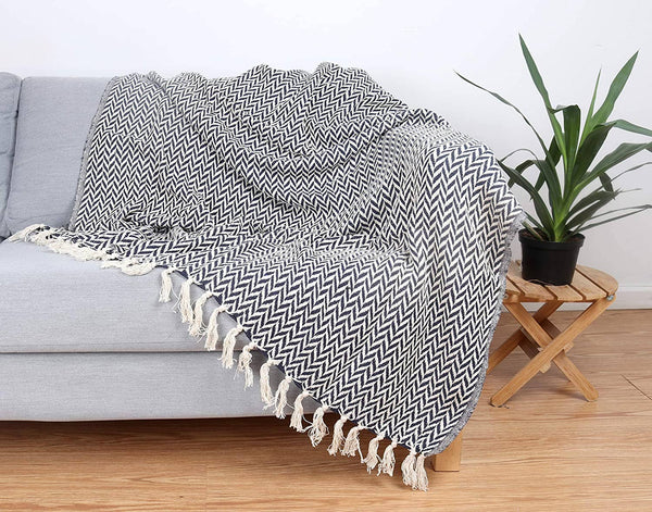Patterned Cotton Throw Blanket - 50 x 70 - Style Options
