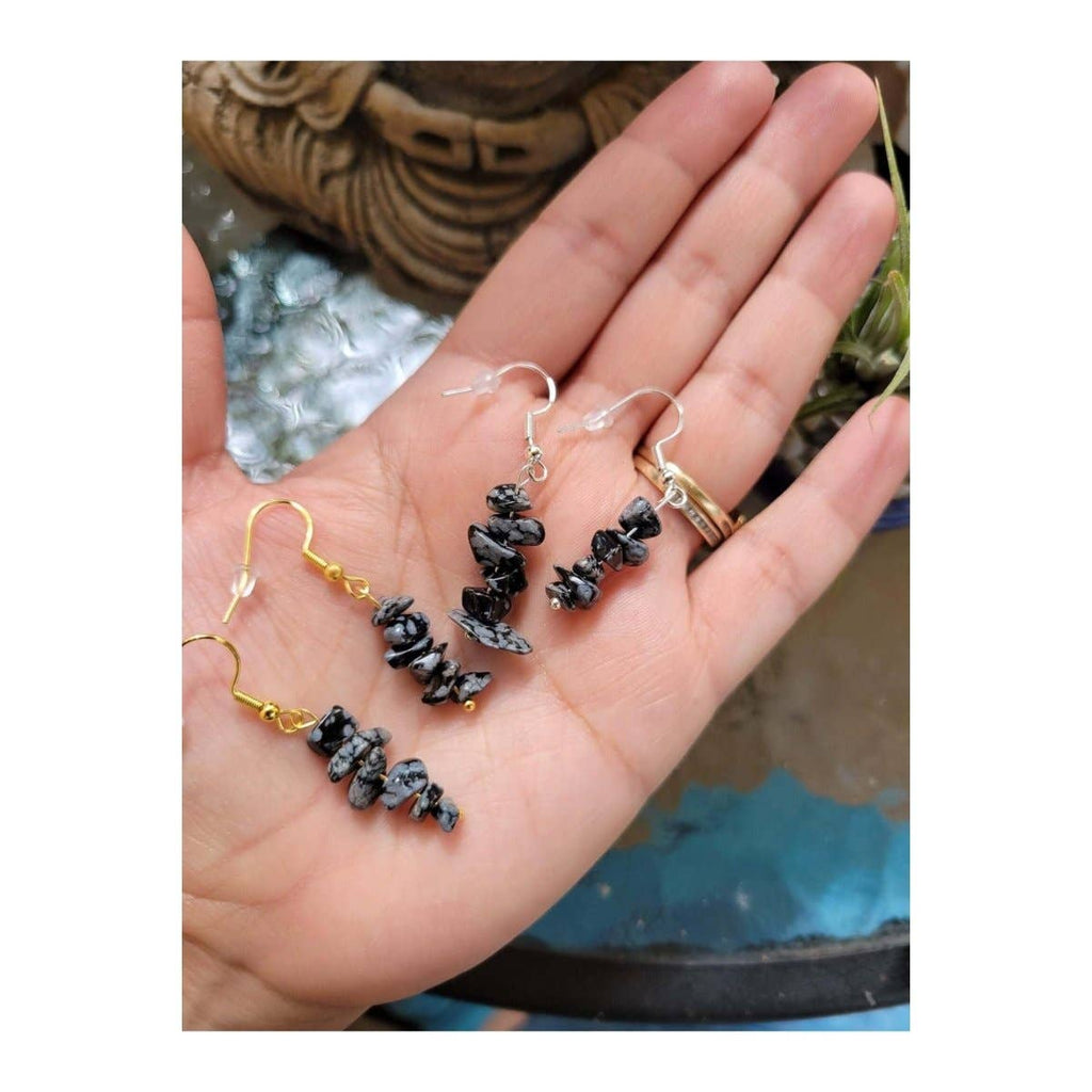 Crystal Earrings ,Stacked Stone Drop Earrings Bohemian Style