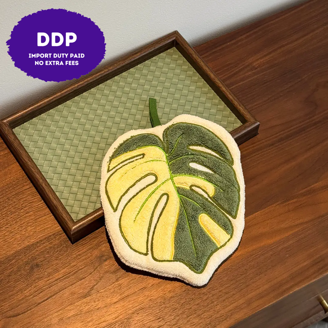 Variegated Monstera Leaf - Hanging Hand Towel