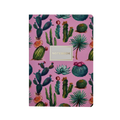 Notebook with cactus pattern on a pink background