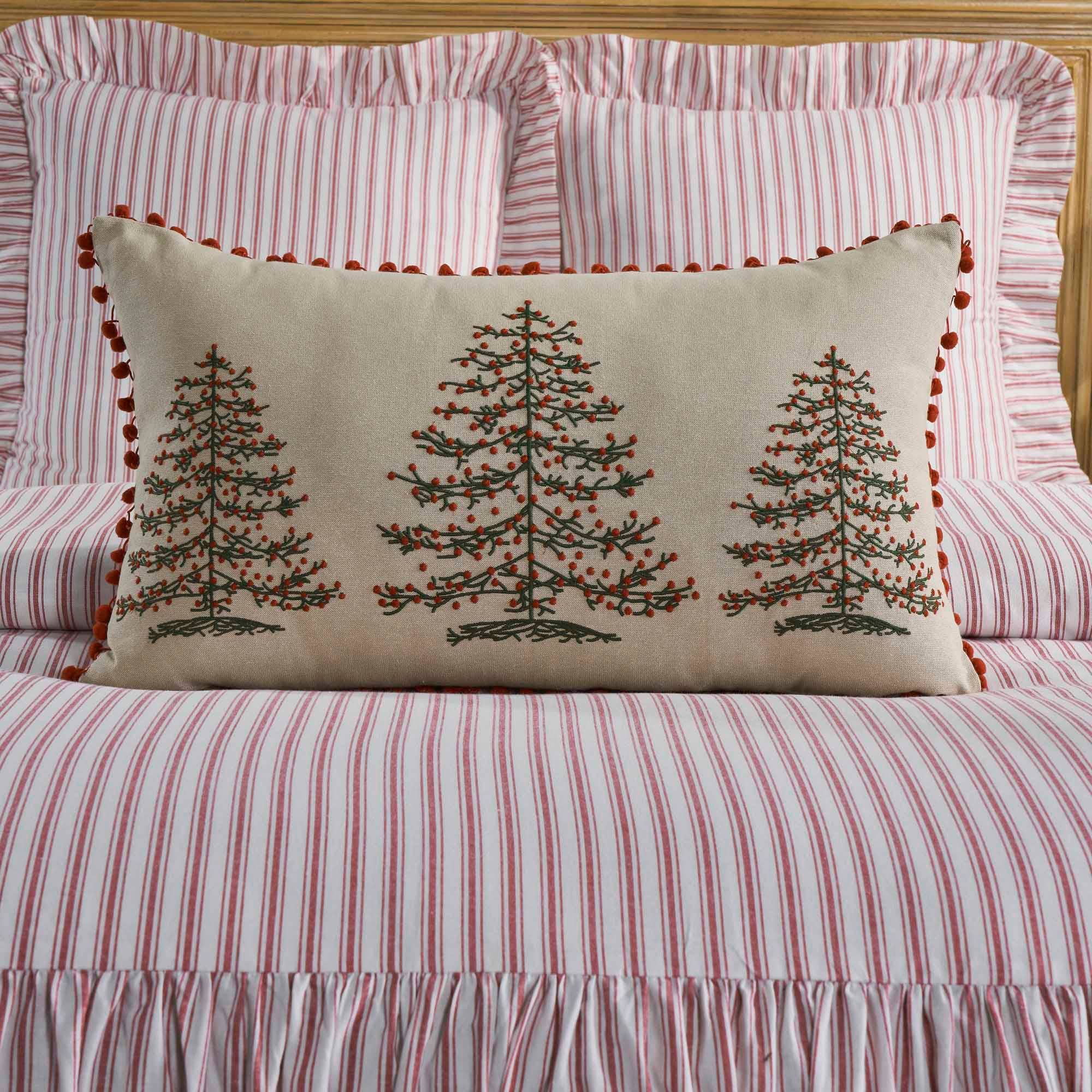 Timeless Ticking Red Tree Pillow Cover 26Lx16W-Insert Sold Separately