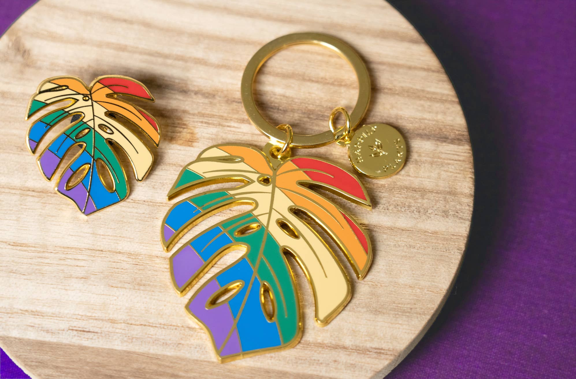 Monstera Keychain & Bag Charm, Pride Rainbow Stocking Gifts