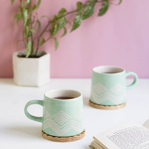 Danica Studio Mint Imprint Stoneware Mugs 12 oz