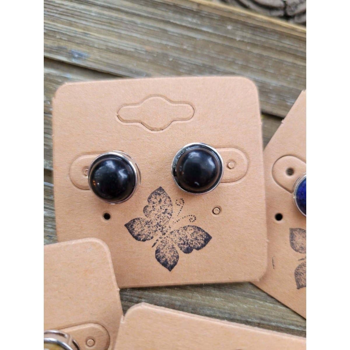 Stud Earrings, with Brass Findings, Half Round, Crystal Stud