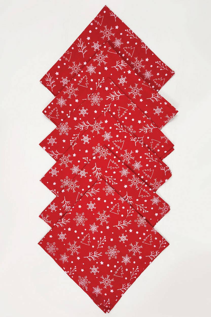 Red Holiday Napkins, Set of 6