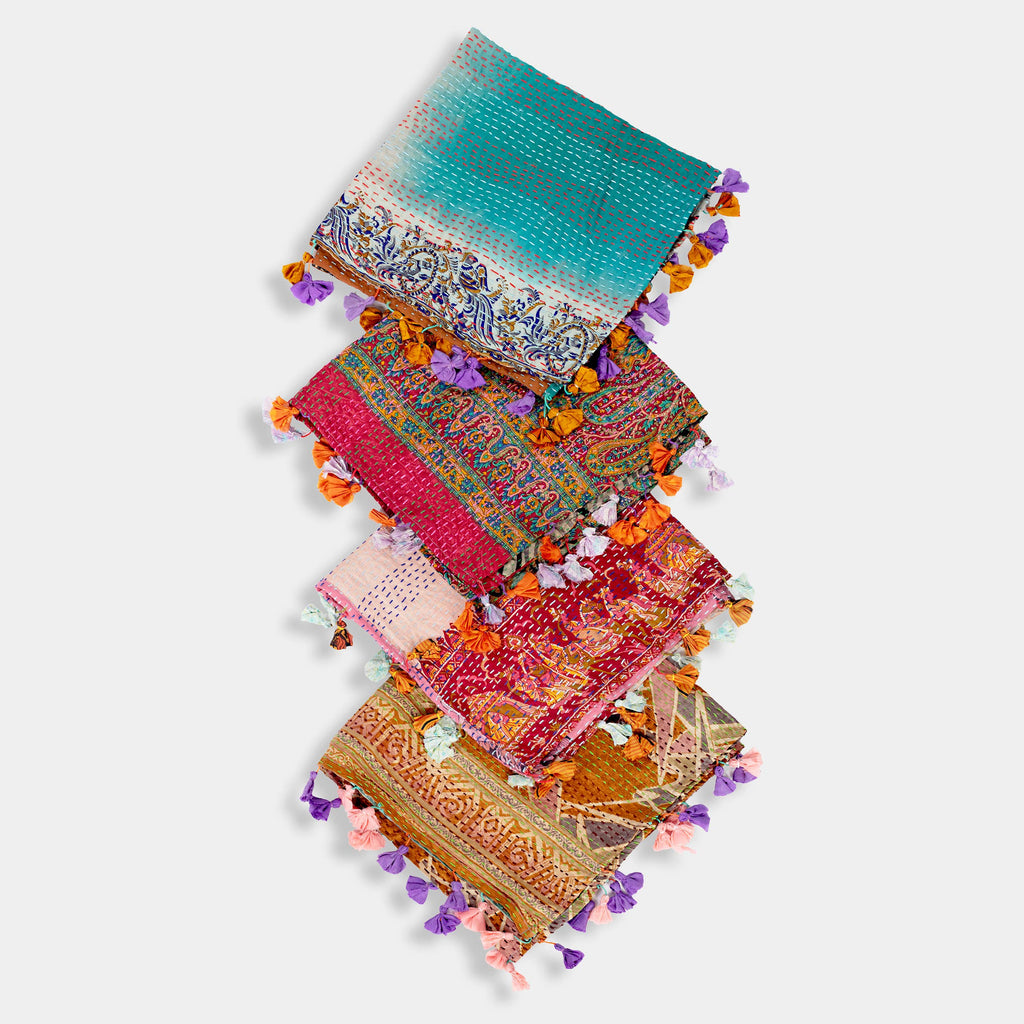 Silk Kantha Square Scarves