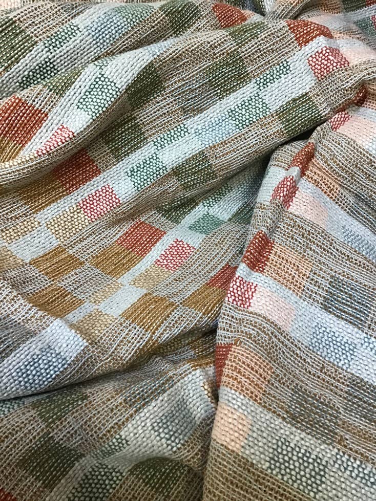Throw Woven 60X80" Magic Weave Green Natural tones