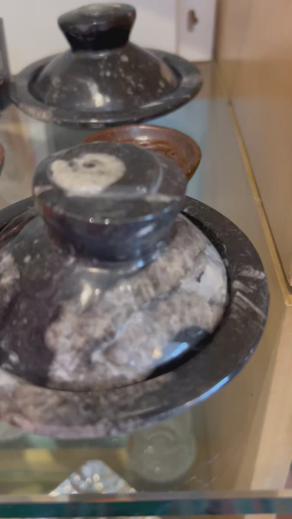 Incense Fossil Jar-Black : One