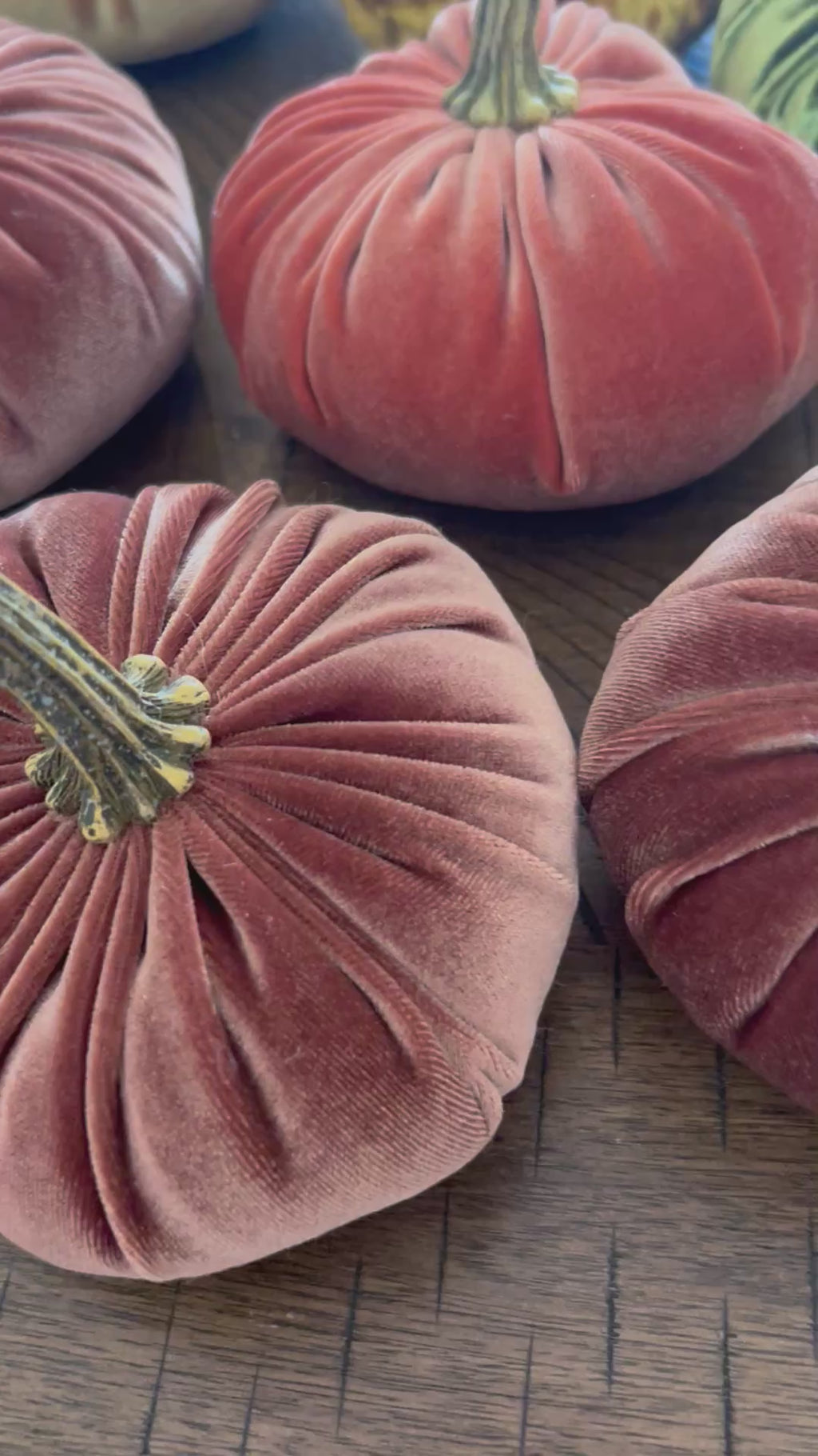 Handmade SMALL Velvet Pumpkins  Fall Table Modern Decor