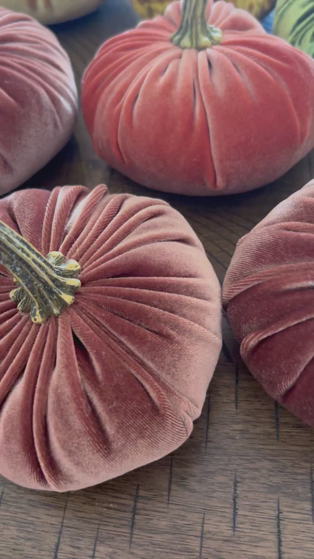 Handmade SMALL Velvet Pumpkins  Fall Table Modern Decor