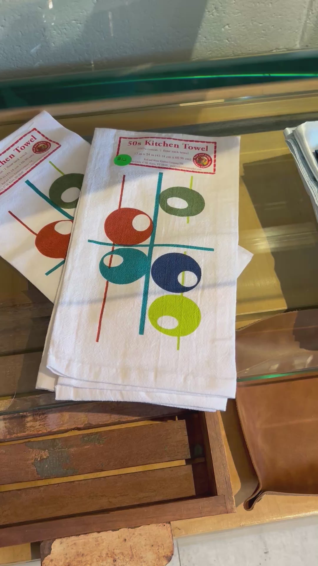Atomic Circles Mid-Century Flour Sack Tea Towel