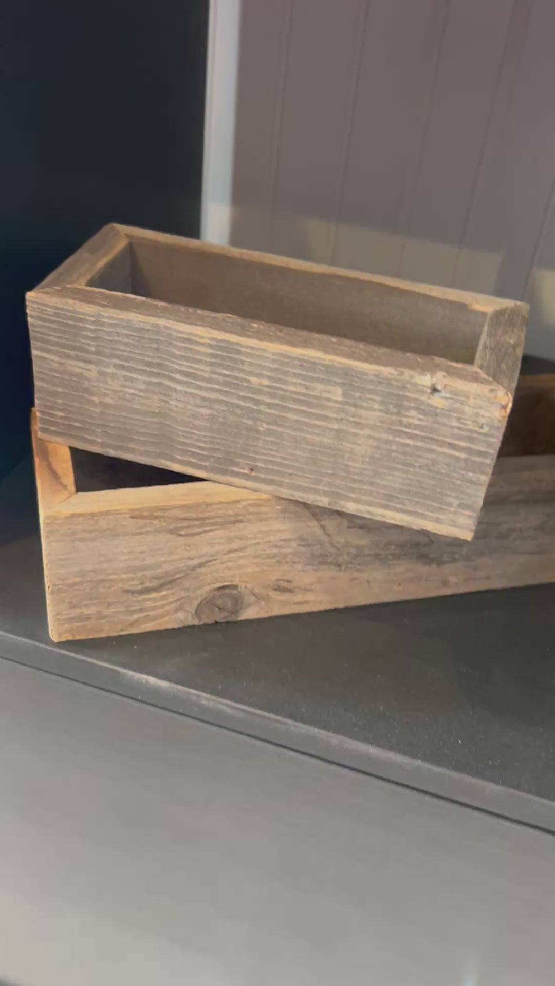 Reclaimed Wood Succulent Planter - Medium Trough