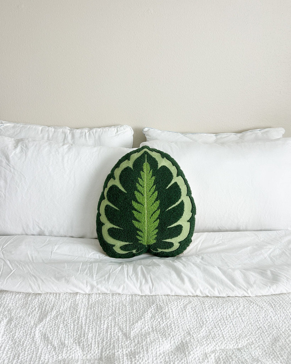 Tufted Calathea Medallion Leaf Pillow