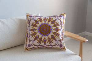 Orzu Suzani Handmade Throw Pillow Cover