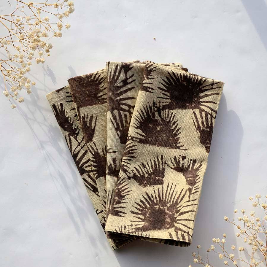 Fern - Black Organic Cotton Napkins - Set of 4