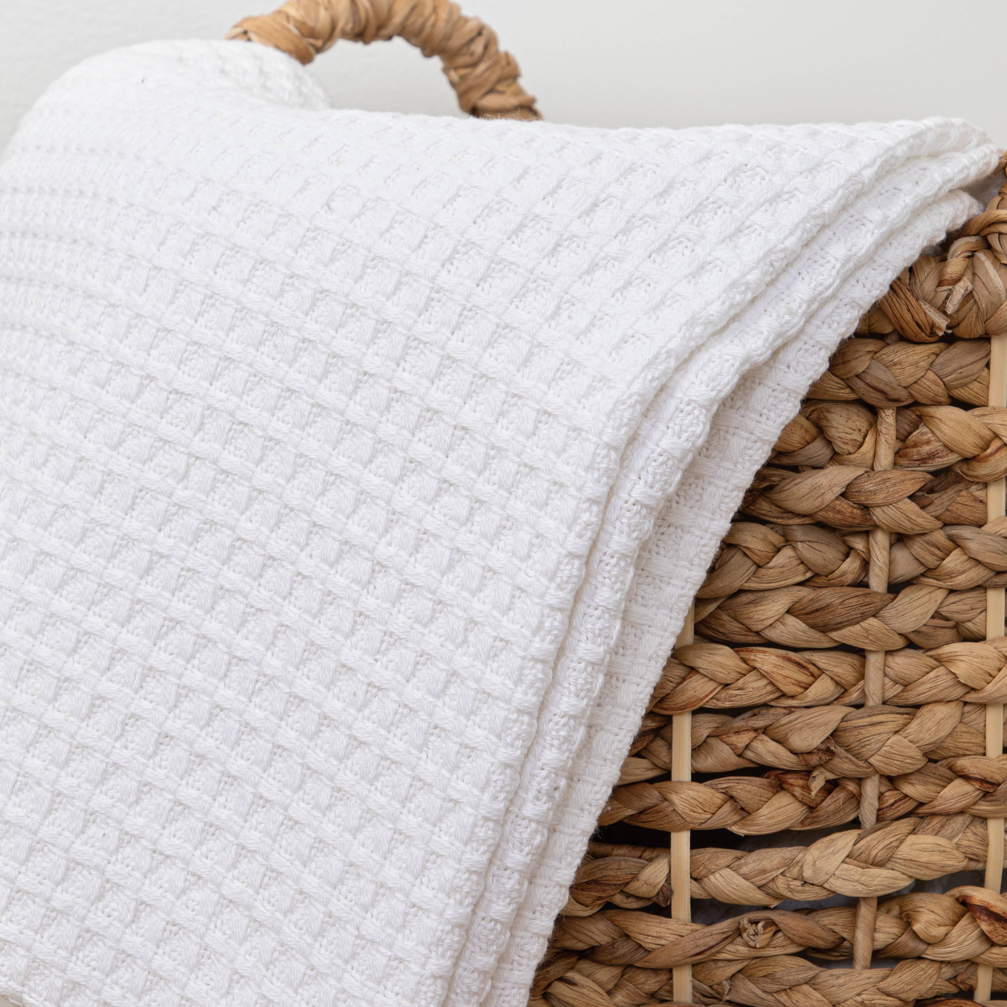 Luxury Waffle Weave Throw Blanket, Color Options, 50x70