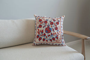 Sarvinoz Suzani Handmade Throw Pillow Cover