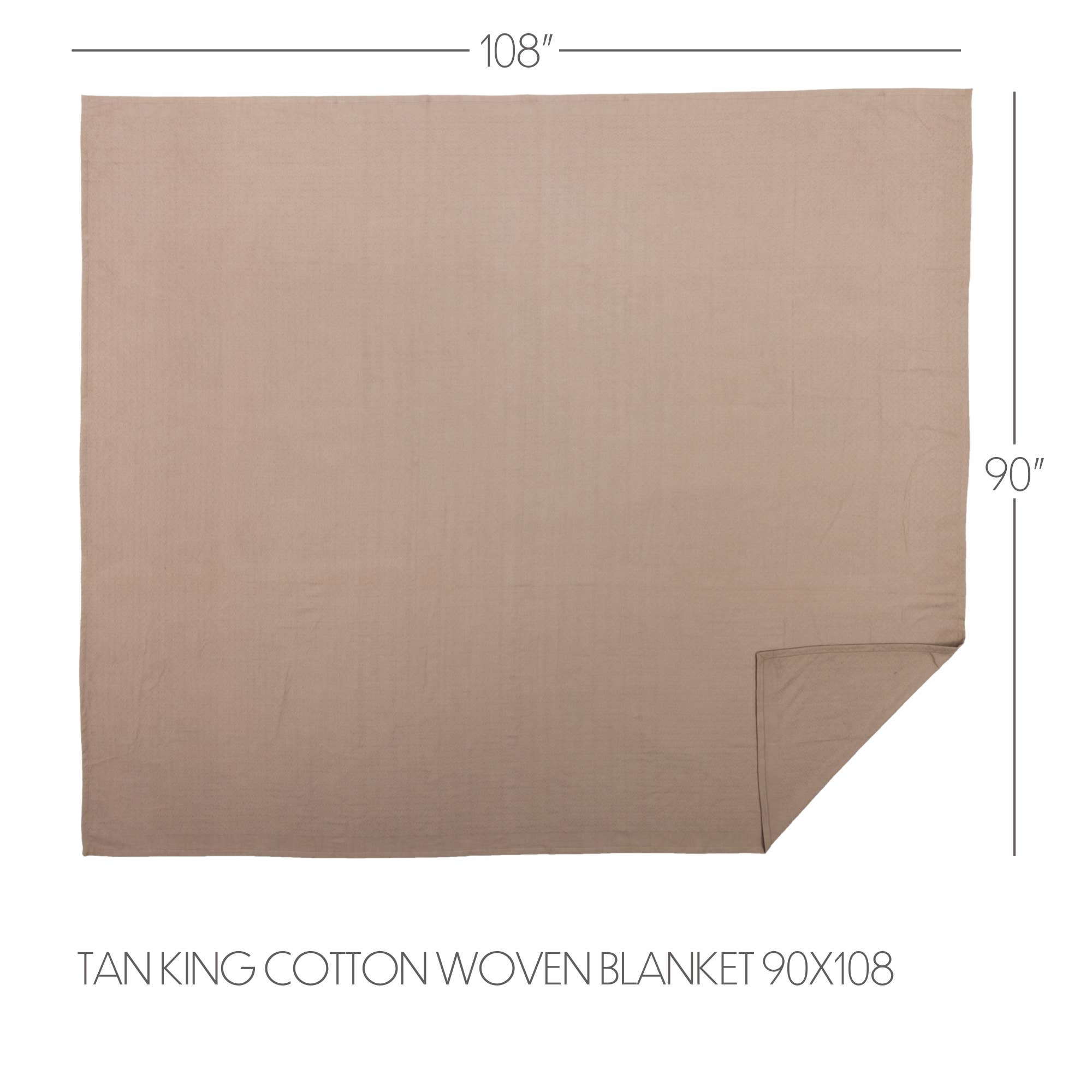 Serenity Tan King Cotton Woven Blanket 90x108