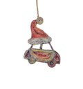 Car w/ Hat Christmas Ornament - Recycled Paper