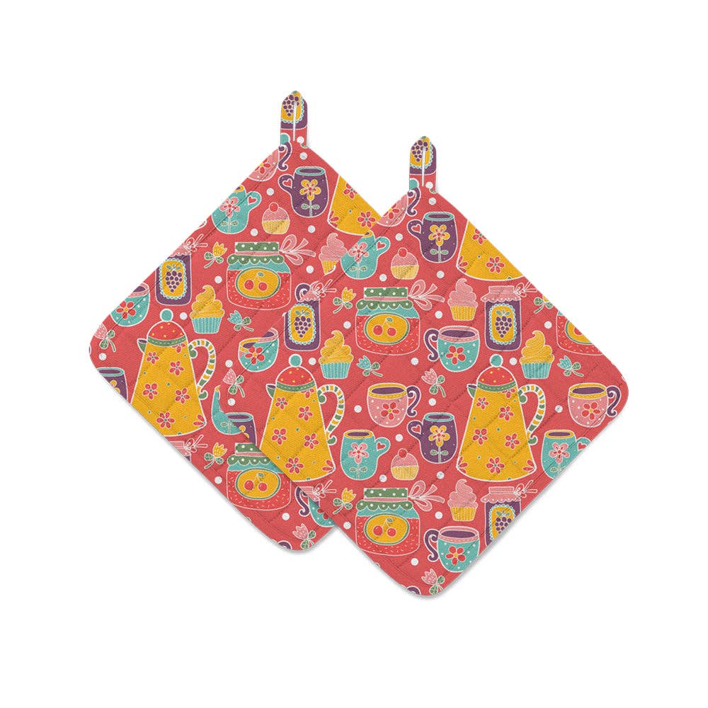 Tea Party Pot Holder, Set of 2