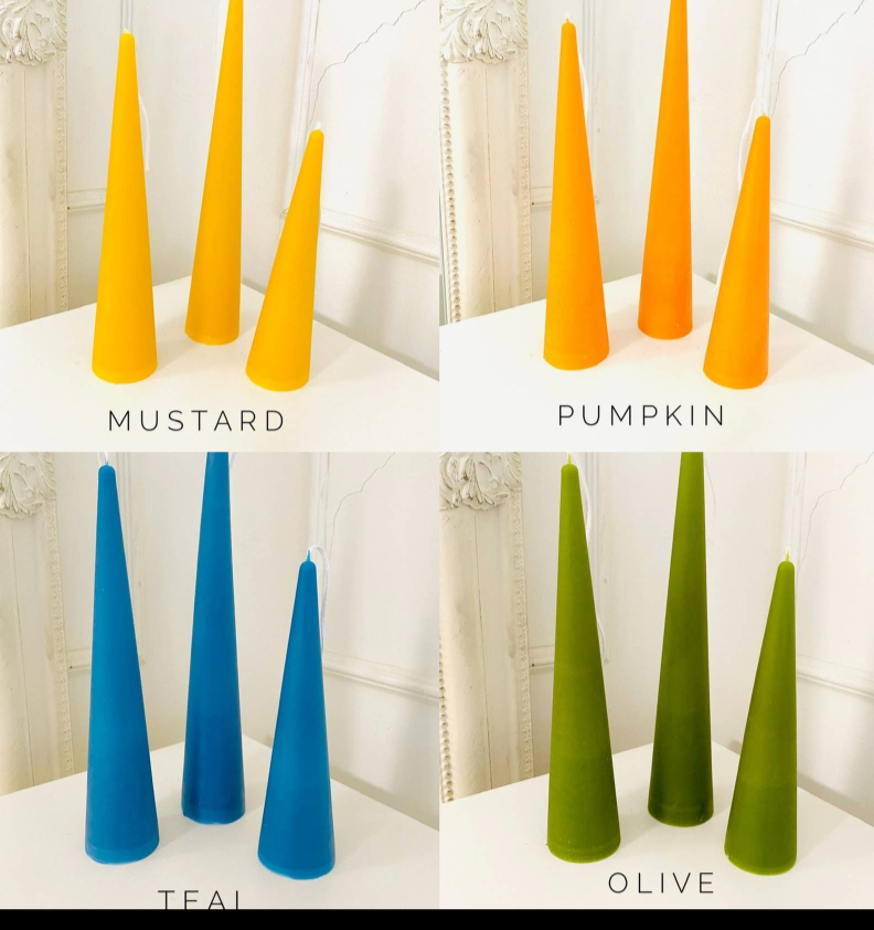 Neutrals Slim Cone Taper Palm Wax Candle