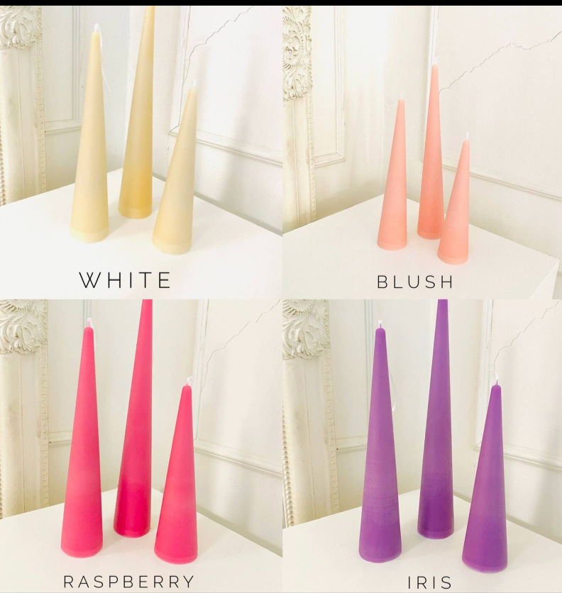 Neutrals Slim Cone Taper Palm Wax Candle