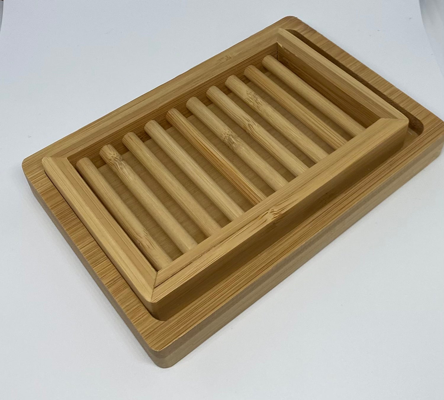 Bamboo Soap Dish Dual Layer