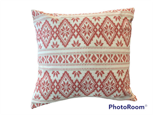 Malmo Red Diamond Pillow Cover 18”x18”