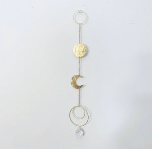 Brass Moon and Circle Suncatcher