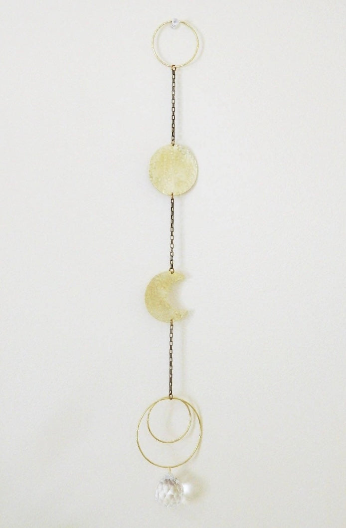 Brass Moon and Circle Suncatcher