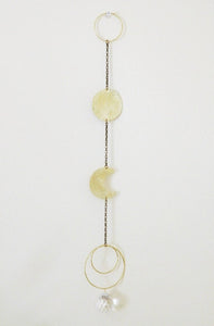 Brass Moon and Circle Suncatcher