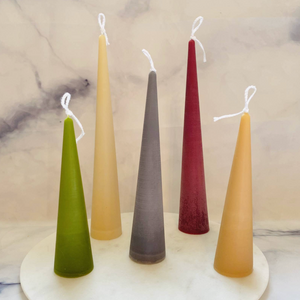 Neutrals Slim Cone Taper Palm Wax Candle