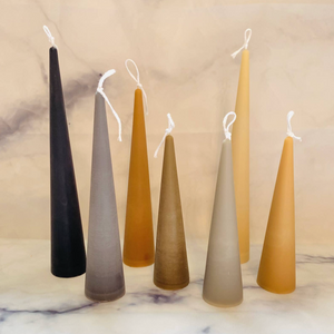 Neutrals Slim Cone Taper Palm Wax Candle