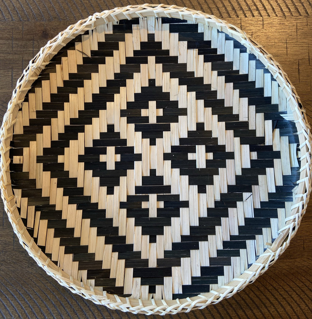 Bamboo Woven Round Basket Tray