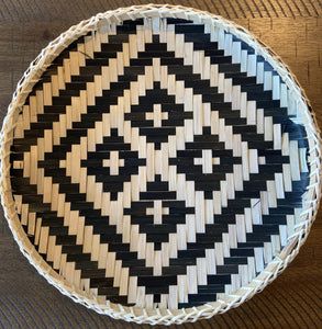 Bamboo Woven Round Basket Tray