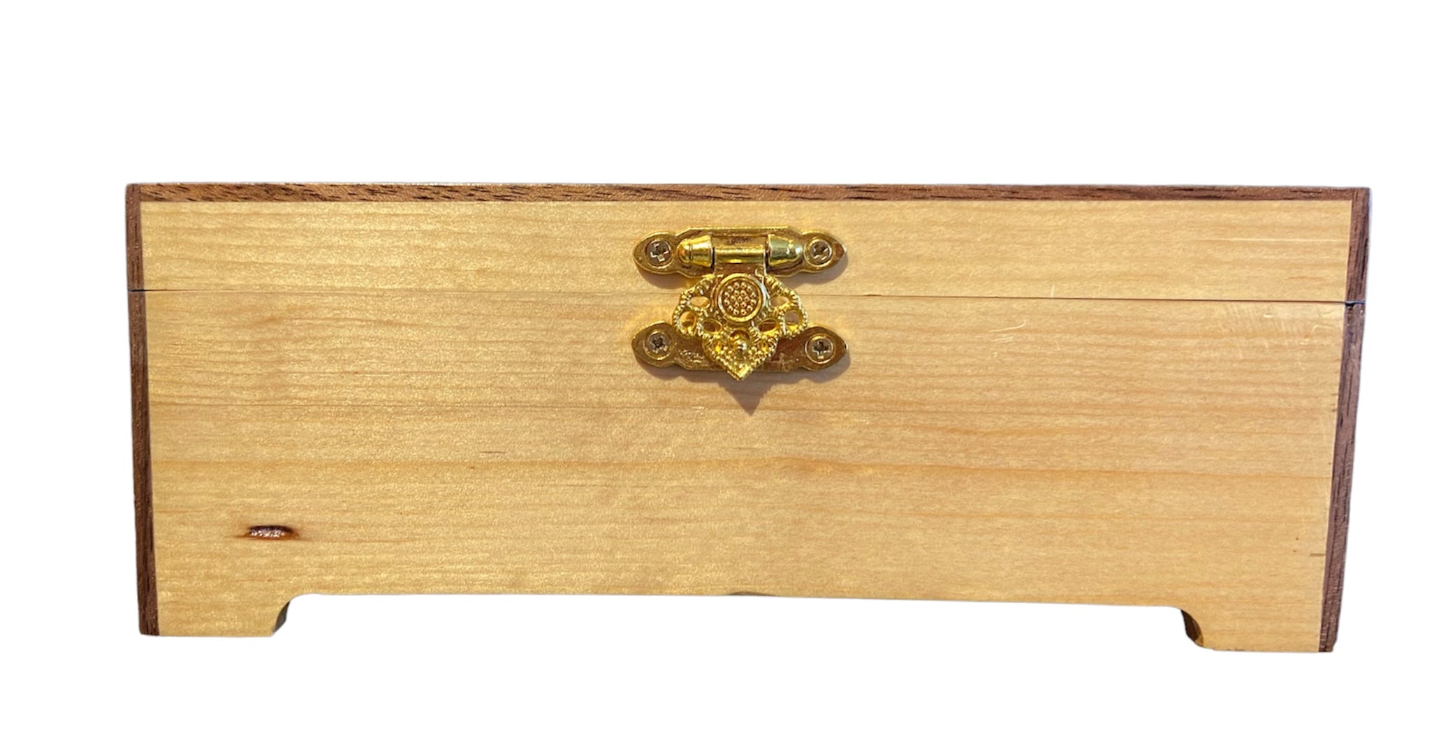 Upcycled Sitka Spruce Jewelry Box with Walnut Trim